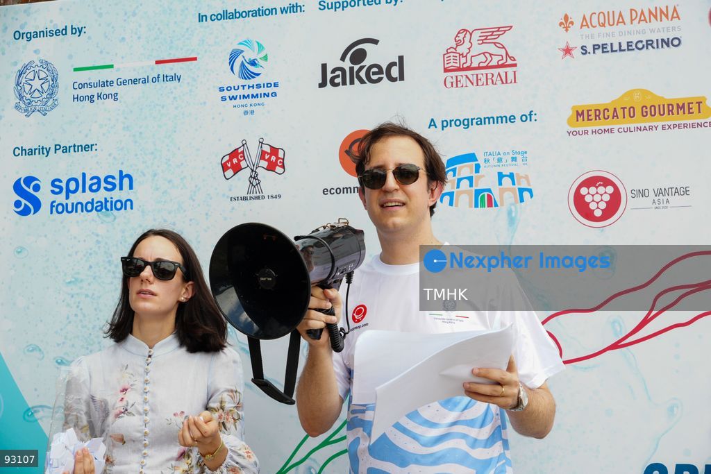 A general view of the third Italian Sports Day Open Water Swimming Competition at Deep Water Bay in Hong Kong on September 13, 2026. More than 200 amateur and professional swimmers took part in the 400-metre and 1,500-metre events. (Photo by Zulu Lo/TMHK via Nexpher Images)