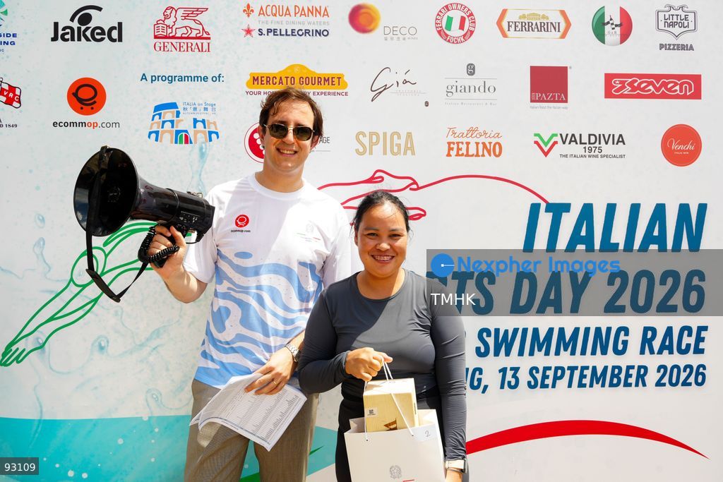 A general view of the third Italian Sports Day Open Water Swimming Competition at Deep Water Bay in Hong Kong on September 13, 2026. More than 200 amateur and professional swimmers took part in the 400-metre and 1,500-metre events. (Photo by Zulu Lo/TMHK via Nexpher Images)