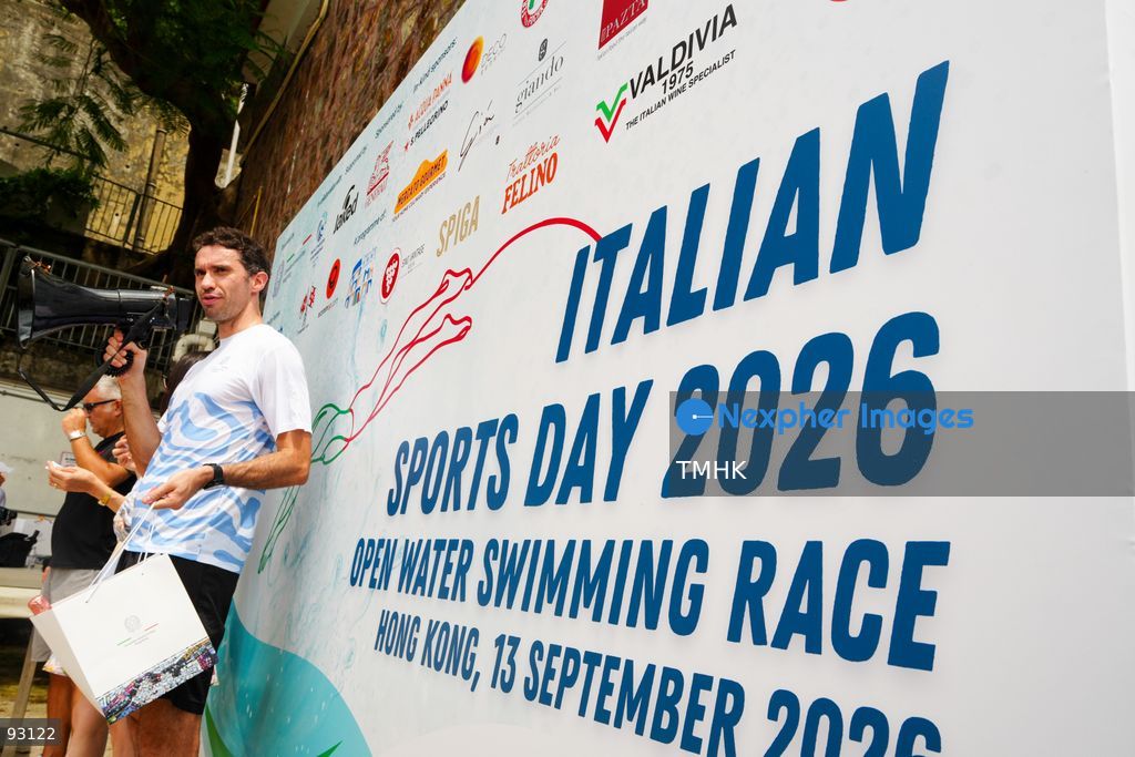 A general view of the third Italian Sports Day Open Water Swimming Competition at Deep Water Bay in Hong Kong on September 13, 2026. More than 200 amateur and professional swimmers took part in the 400-metre and 1,500-metre events. (Photo by Zulu Lo/TMHK via Nexpher Images)