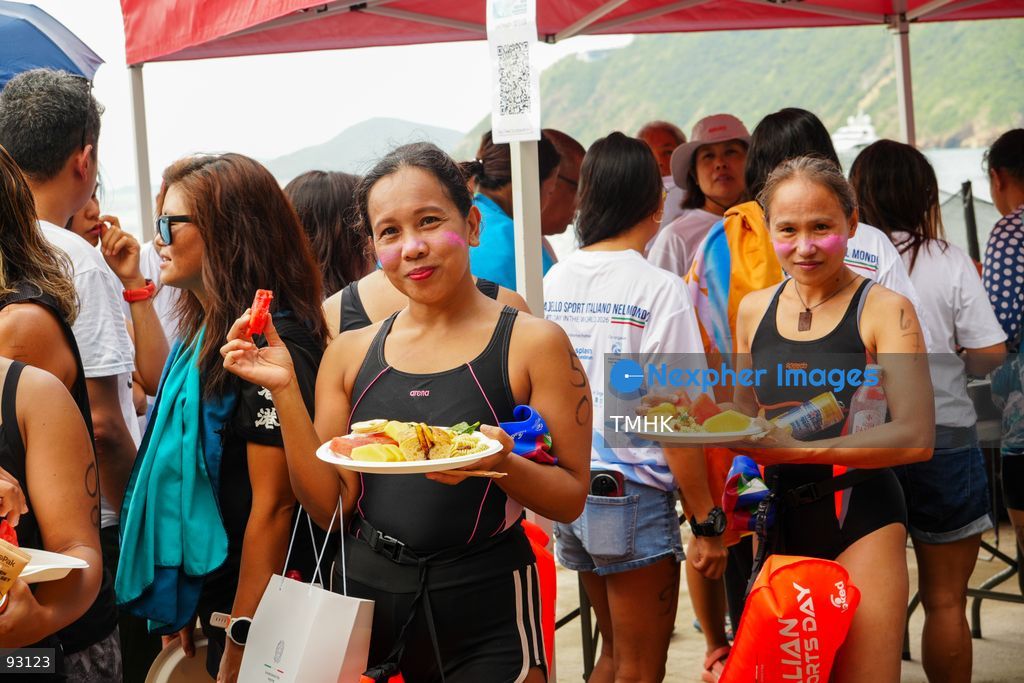 A general view of the third Italian Sports Day Open Water Swimming Competition at Deep Water Bay in Hong Kong on September 13, 2026. More than 200 amateur and professional swimmers took part in the 400-metre and 1,500-metre events. (Photo by Zulu Lo/TMHK via Nexpher Images)