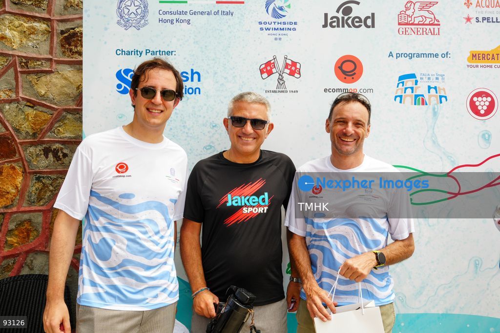 A general view of the third Italian Sports Day Open Water Swimming Competition at Deep Water Bay in Hong Kong on September 13, 2026. More than 200 amateur and professional swimmers took part in the 400-metre and 1,500-metre events. (Photo by Zulu Lo/TMHK via Nexpher Images)