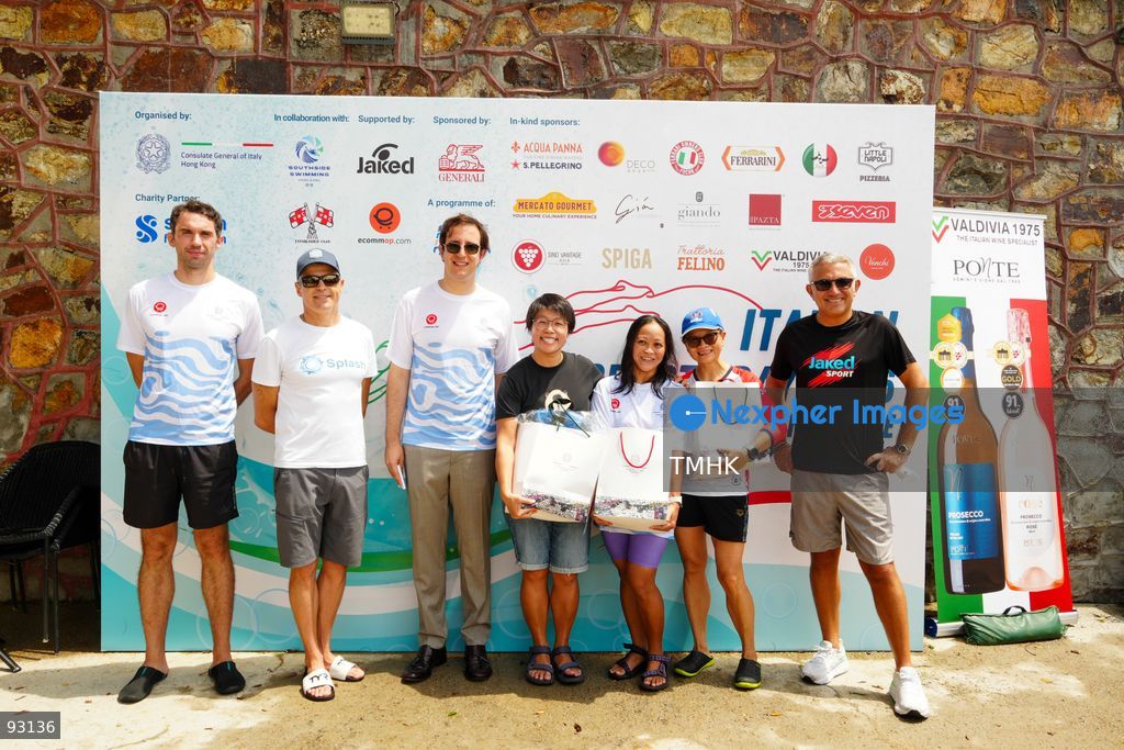 A general view of the third Italian Sports Day Open Water Swimming Competition at Deep Water Bay in Hong Kong on September 13, 2026. More than 200 amateur and professional swimmers took part in the 400-metre and 1,500-metre events. (Photo by Zulu Lo/TMHK via Nexpher Images)