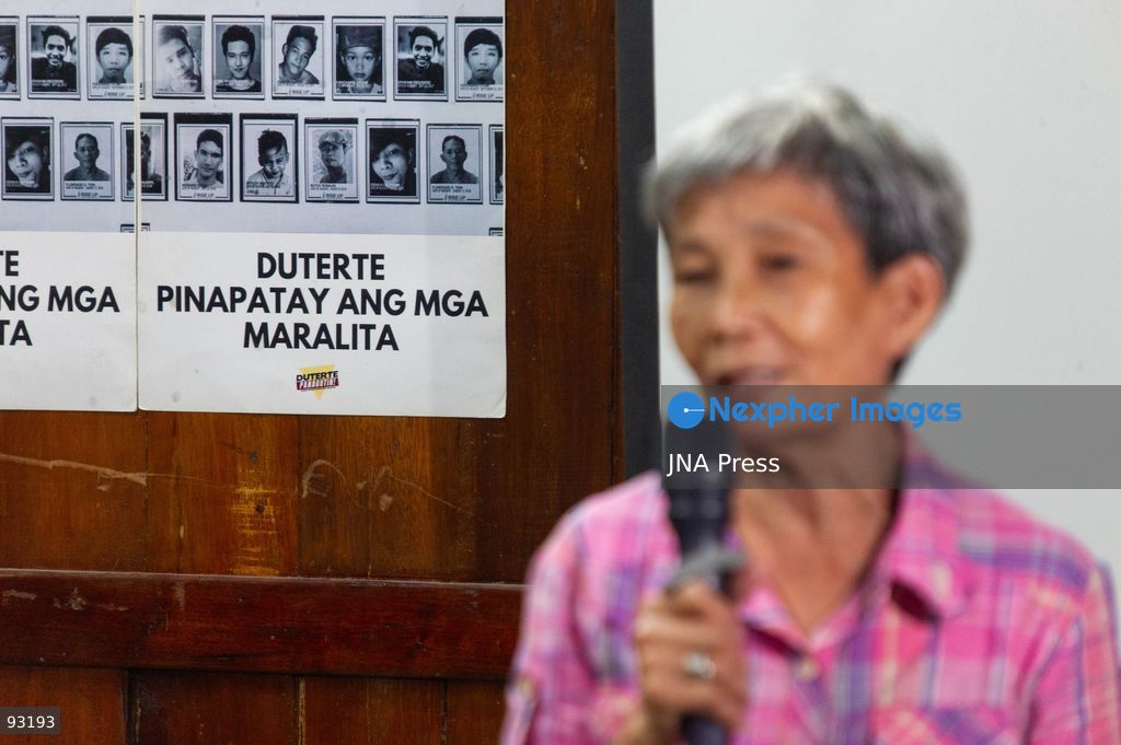 QUEZON CITY, PHILIPPINES, SEPTEMBER 16, 2026: Families of people killed during former Philippine President Rodrigo Duterte’s anti-drug campaign gather at the National Council of Churches in the Philippines in Quezon City to watch an International Criminal Court status conference in Duterte’s case. Duterte is facing proceedings before the ICC over alleged crimes against humanity committed during his anti-drug campaign. Photo by Charles Perez / JNA Press. (Photo by Charles Edmon S. Perez/JNA Press via Nexpher Images)
