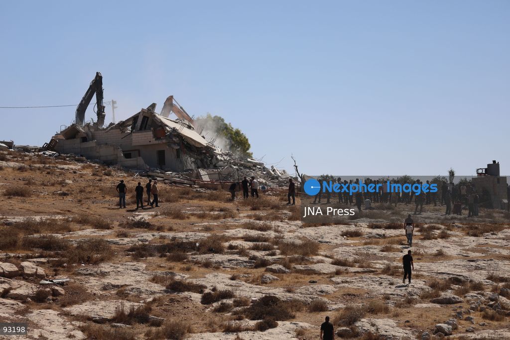 YATTA, HEBRON, OCCUPIED WEST BANK, SEPTEMBER 16, 2026: The remains of a two-story home belonging to Hammad Al-Haddar are seen following its demolition by Israeli authorities in the Khallat Al-Hummus area, south of Yatta in the Hebron governorate. The demolition left a family of eight, including children, without their home. Photo by Musab Shawer / JNA Press. (Photo by Mosab shawer/JNA Press via Nexpher Images)