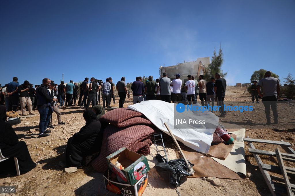 YATTA, HEBRON, OCCUPIED WEST BANK, SEPTEMBER 16, 2026: The remains of a two-story home belonging to Hammad Al-Haddar are seen following its demolition by Israeli authorities in the Khallat Al-Hummus area, south of Yatta in the Hebron governorate. The demolition left a family of eight, including children, without their home. Photo by Musab Shawer / JNA Press. (Photo by Mosab shawer/JNA Press via Nexpher Images)