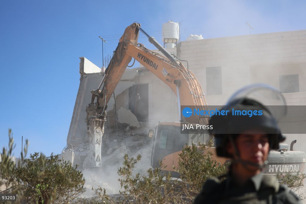 YATTA, HEBRON, OCCUPIED WEST BANK, SEPTEMBER 16, 2026: The remains of a two-story home belonging to Hammad Al-Haddar are seen following its demolition by Israeli authorities in the Khallat Al-Hummus area, south of Yatta in the Hebron governorate. The demolition left a family of eight, including children, without their home. Photo by Musab Shawer / JNA Press. (Photo by Mosab shawer/JNA Press via Nexpher Images)
