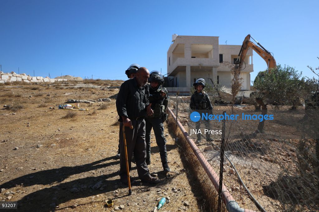 YATTA, HEBRON, OCCUPIED WEST BANK, SEPTEMBER 16, 2026: The remains of a two-story home belonging to Hammad Al-Haddar are seen following its demolition by Israeli authorities in the Khallat Al-Hummus area, south of Yatta in the Hebron governorate. The demolition left a family of eight, including children, without their home. Photo by Musab Shawer / JNA Press. (Photo by Mosab shawer/JNA Press via Nexpher Images)