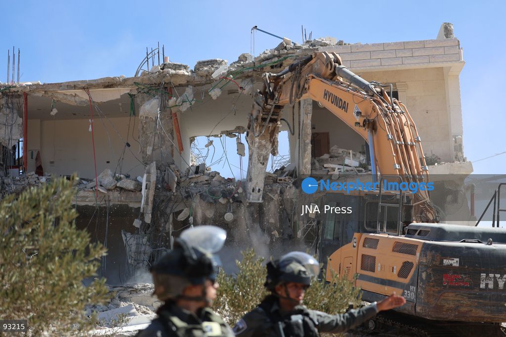 YATTA, HEBRON, OCCUPIED WEST BANK, SEPTEMBER 16, 2026: The remains of a two-story home belonging to Hammad Al-Haddar are seen following its demolition by Israeli authorities in the Khallat Al-Hummus area, south of Yatta in the Hebron governorate. The demolition left a family of eight, including children, without their home. Photo by Musab Shawer / JNA Press. (Photo by Mosab shawer/JNA Press via Nexpher Images)