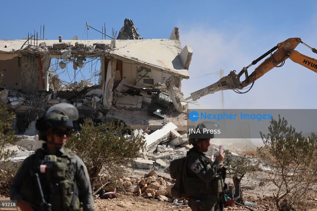 YATTA, HEBRON, OCCUPIED WEST BANK, SEPTEMBER 16, 2026: The remains of a two-story home belonging to Hammad Al-Haddar are seen following its demolition by Israeli authorities in the Khallat Al-Hummus area, south of Yatta in the Hebron governorate. The demolition left a family of eight, including children, without their home. Photo by Musab Shawer / JNA Press. (Photo by Mosab shawer/JNA Press via Nexpher Images)