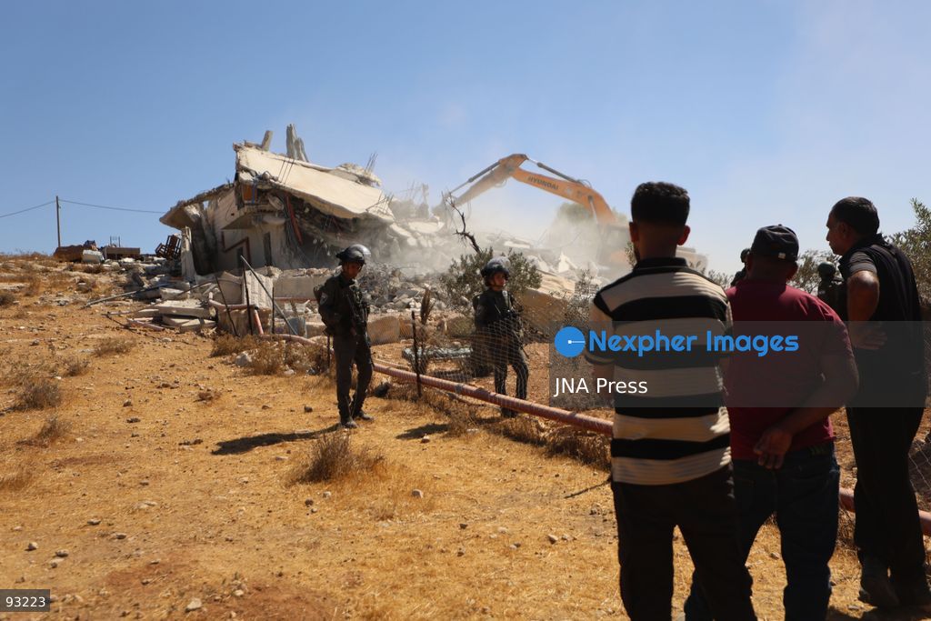 YATTA, HEBRON, OCCUPIED WEST BANK, SEPTEMBER 16, 2026: The remains of a two-story home belonging to Hammad Al-Haddar are seen following its demolition by Israeli authorities in the Khallat Al-Hummus area, south of Yatta in the Hebron governorate. The demolition left a family of eight, including children, without their home. Photo by Musab Shawer / JNA Press. (Photo by Mosab shawer/JNA Press via Nexpher Images)