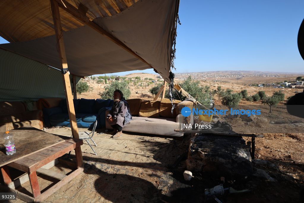 AT-TUWANI, MASAFER YATTA, OCCUPIED WEST BANK, SEPTEMBER 16, 2026: Graffiti and fire damage are seen on a Palestinian home following a reported attack by Israeli settlers in the village of At-Tuwani, Masafer Yatta, south of Hebron. Photo by Mosab Shawer / JNA Press. (Photo by Mosab shawer/JNA Press via Nexpher Images)