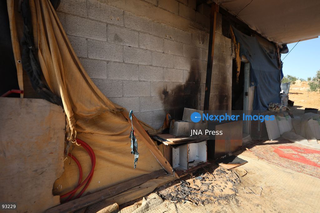 AT-TUWANI, MASAFER YATTA, OCCUPIED WEST BANK, SEPTEMBER 16, 2026: Graffiti and fire damage are seen on a Palestinian home following a reported attack by Israeli settlers in the village of At-Tuwani, Masafer Yatta, south of Hebron. Photo by Mosab Shawer / JNA Press. (Photo by Mosab shawer/JNA Press via Nexpher Images)