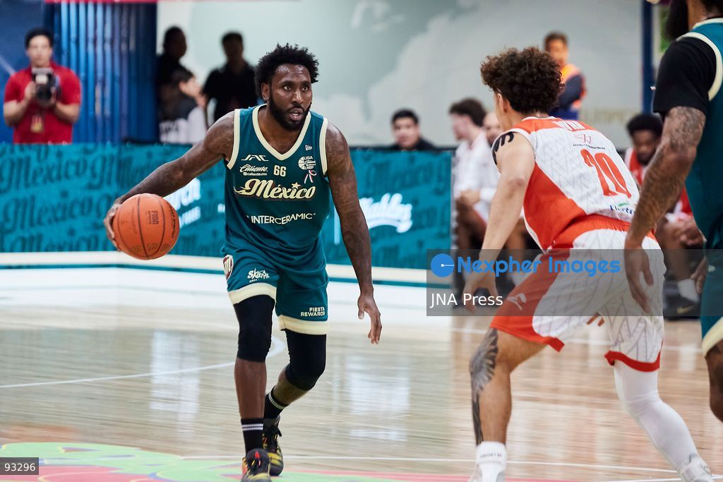 MEXICO CITY, MEXICO, SEPTEMBER 15, 2026: Players compete during a National Professional Basketball League (LNBP) game between Diablos Rojos del México and Correcaminos UAT at the Juan de la Barrera Olympic Gymnasium in Mexico City. Diablos Rojos defeated Correcaminos 107-79 in the opening game of the series. Photo by Juan Pérez / JNA Press. (Photo by Juan Perez Puente/JNA Press via Nexpher Images)