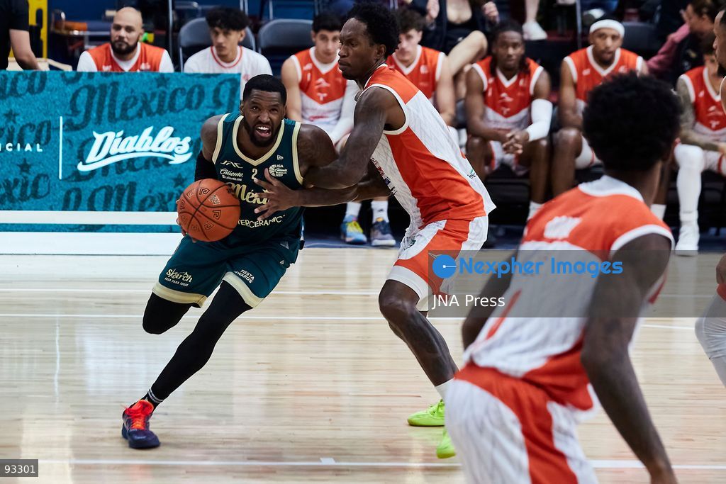 MEXICO CITY, MEXICO, SEPTEMBER 15, 2026: Players compete during a National Professional Basketball League (LNBP) game between Diablos Rojos del México and Correcaminos UAT at the Juan de la Barrera Olympic Gymnasium in Mexico City. Diablos Rojos defeated Correcaminos 107-79 in the opening game of the series. Photo by Juan Pérez / JNA Press. (Photo by Juan Perez Puente/JNA Press via Nexpher Images)
