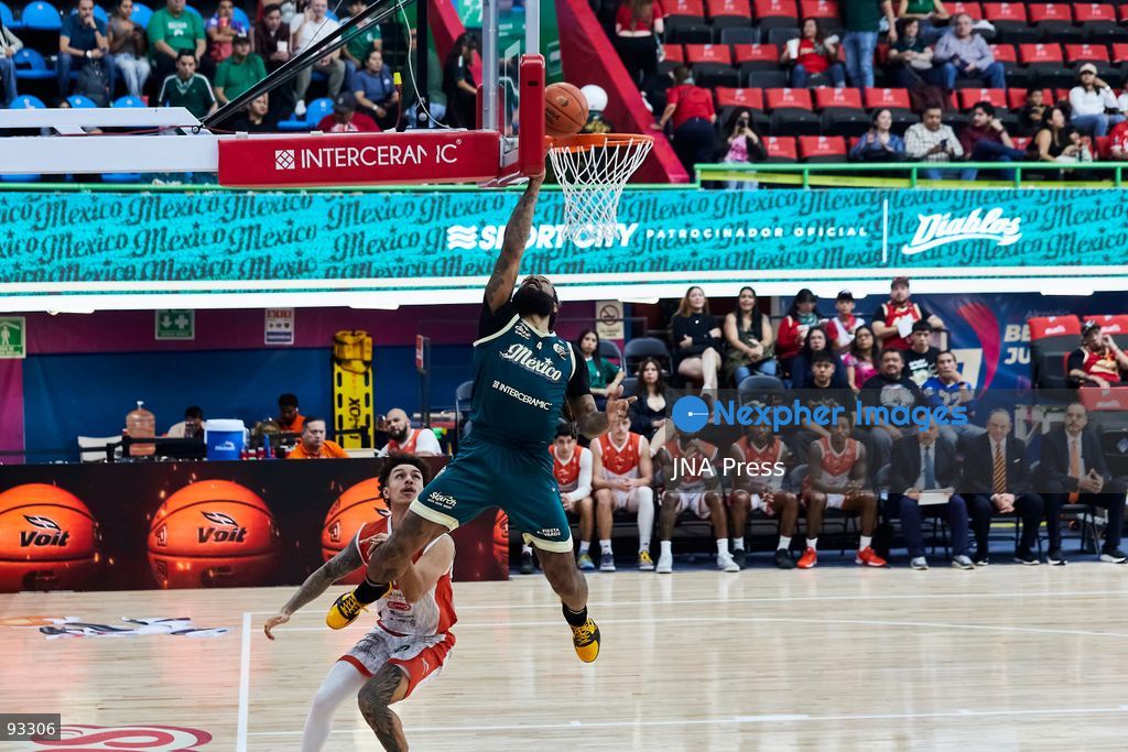 MEXICO CITY, MEXICO, SEPTEMBER 15, 2026: Players compete during a National Professional Basketball League (LNBP) game between Diablos Rojos del México and Correcaminos UAT at the Juan de la Barrera Olympic Gymnasium in Mexico City. Diablos Rojos defeated Correcaminos 107-79 in the opening game of the series. Photo by Juan Pérez / JNA Press. (Photo by Juan Perez Puente/JNA Press via Nexpher Images)