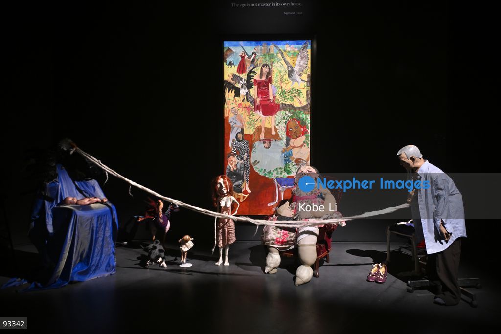 The Eagle's Daughter and decoration displaying at Sotheby’s exhibition "PSYCHO: Identity Alienation Shadow Duality" on September 17, 2026 in Hong Kong. (Photo by Kobe Li/Nexpher Images)