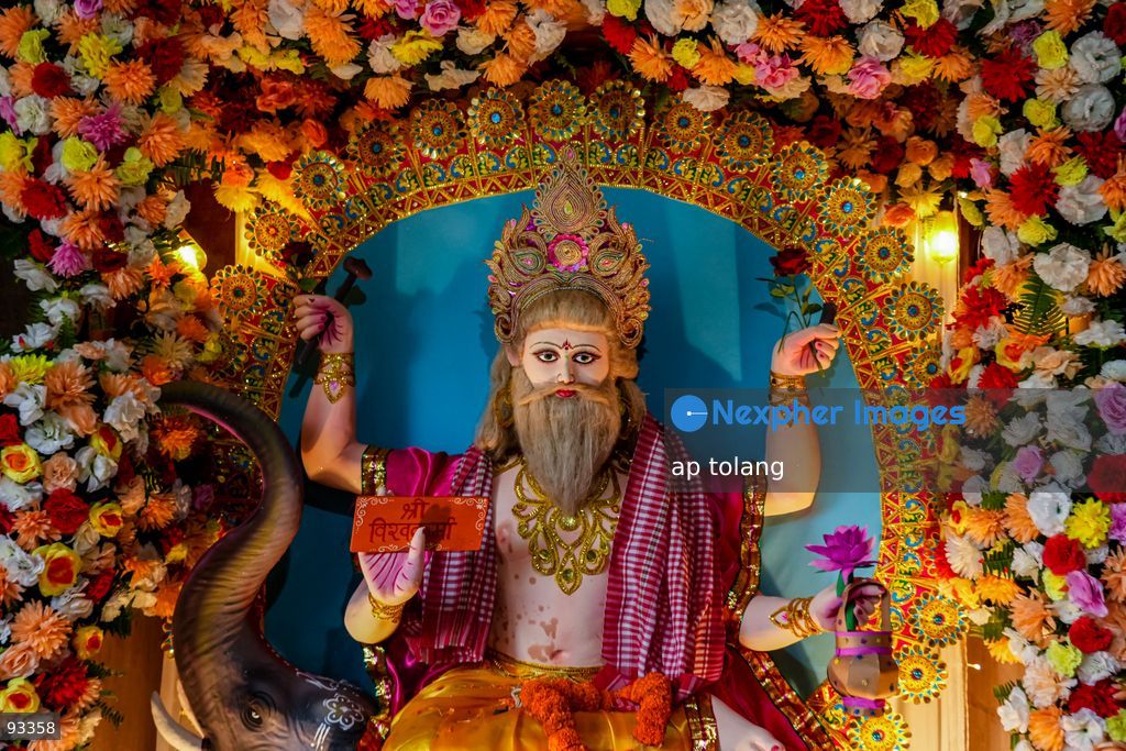Lalitpur, Nepal - Septermber 17, 2026: Hindu devotees perform traditional rituals and prayers during Bishwakarma Puja, a festival dedicated to Lord Bishwakarma, in Lalitpur, Nepal. The festival is observed by worshipping tools, machinery, vehicles and equipment as devotees seek blessings for safety, prosperity and success. (Photo by ap tolang/Nexpher Images)