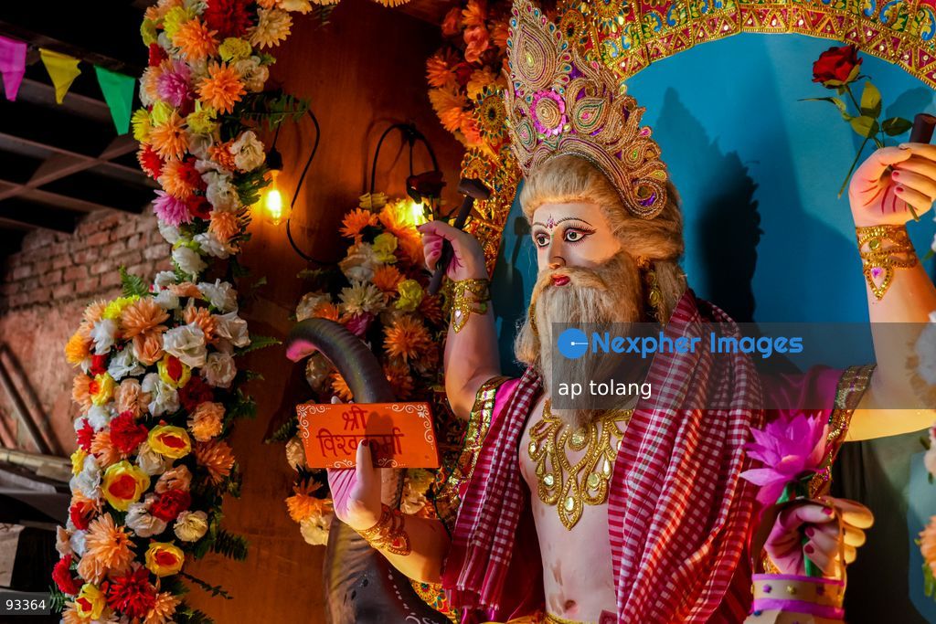 Lalitpur, Nepal - Septermber 17, 2026: Hindu devotees perform traditional rituals and prayers during Bishwakarma Puja, a festival dedicated to Lord Bishwakarma, in Lalitpur, Nepal. The festival is observed by worshipping tools, machinery, vehicles and equipment as devotees seek blessings for safety, prosperity and success. (Photo by ap tolang/Nexpher Images)