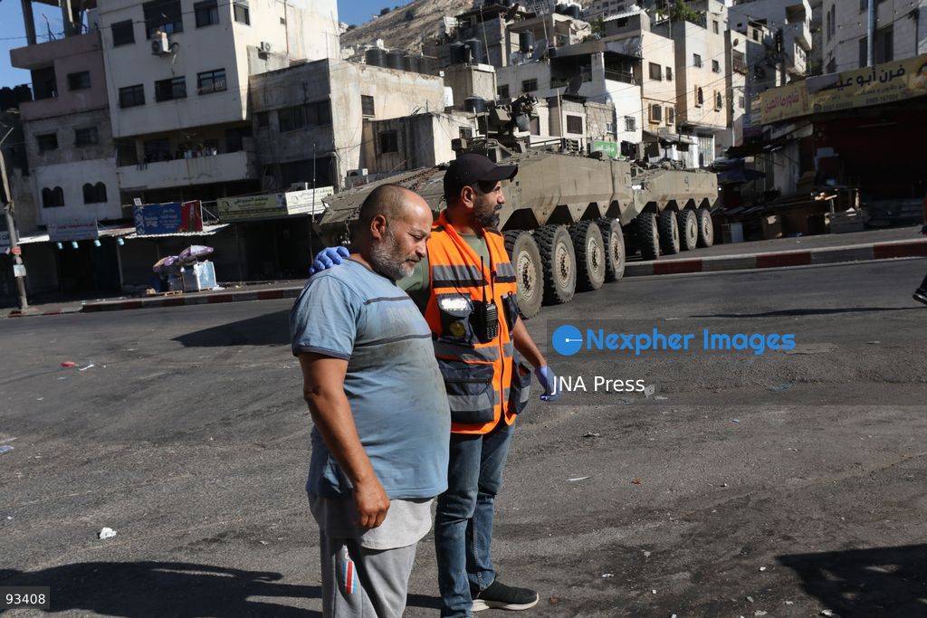 NABLUS, OCCUPIED WEST BANK, SEPTEMBER 17, 2026: Israeli troops move along a street during a military operation in Ein Beit al-Ma refugee camp, west of Nablus in the occupied West Bank. Photo by Nedal Shtieh / JNA Press. (Photo by Nedal Shtieh/JNA Press via Nexpher Images)