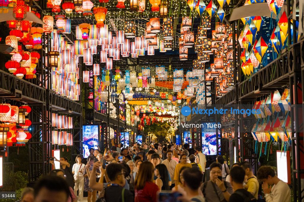 Visitors viewing the Mid Autumn Festival Lights at Victoria Park on September 17, 2026 in Hong Kong. (Photo by Vernon Yuen/Nexpher Images)