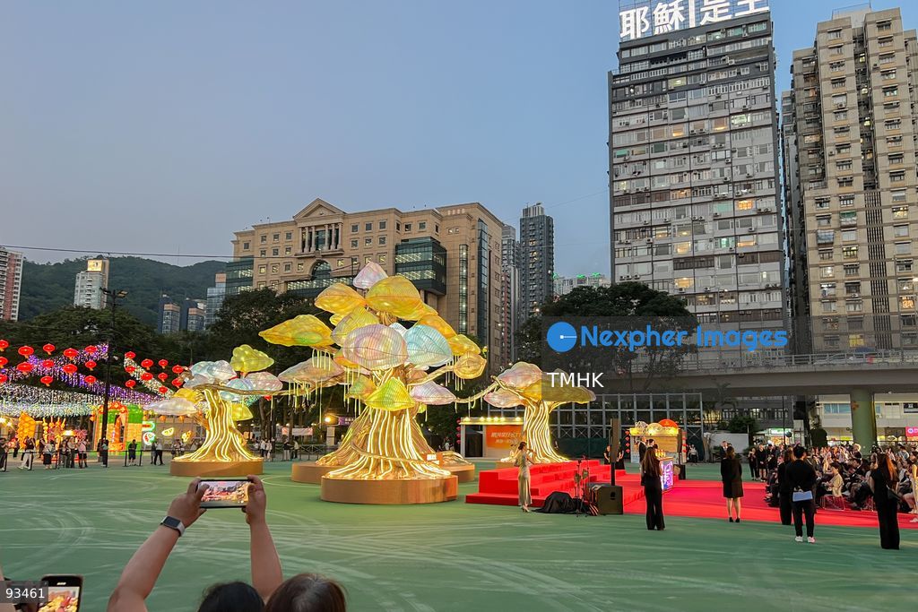 Members of the public watch the opening ceremony of the "International Mid-Autumn Lantern Carnival" at Victoria Park on September 17, 2026 in Hong Kong. The carnival, organized by the Hong Kong Tourism Board, runs through September 27 featuring thousands of traditional and global lantern installations to showcase the city's festive vibrancy. (Photo by Peter Tsang/TMHK via Nexpher Images)