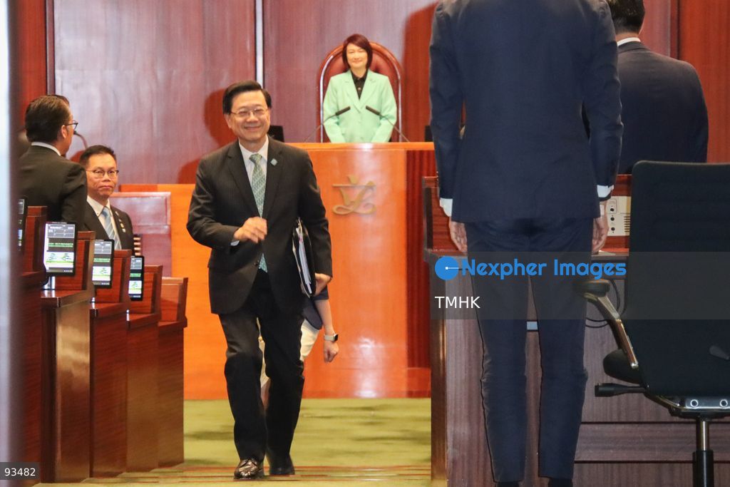 Hong Kong Chief Executive John Lee Ka-chiu leaves the Legislative Council chamber after concluding the Interactive Exchange Question and Answer Session on September 17, 2026 in Hong Kong. (Photo by Gordon Choi/TMHK via Nexpher Images)