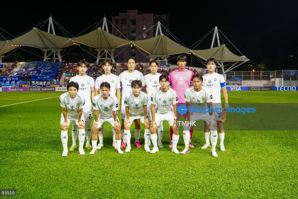 Starting players of Gangwon FC pose for a team photograph ahead of the AFC Champions League Two group stage match against Kitchee at Mong Kok Stadium on September 17, 2026 in Hong Kong. (Photo by Zulu Lo/TMHK via Nexpher Images)