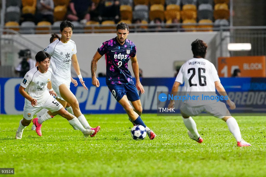 A general view shows first-half match action between Kitchee and Gangwon FC during their AFC Champions League Two group stage fixture at Mong Kok Stadium on September 17, 2026 in Hong Kong. (Photo by Zulu Lo/TMHK via Nexpher Images)