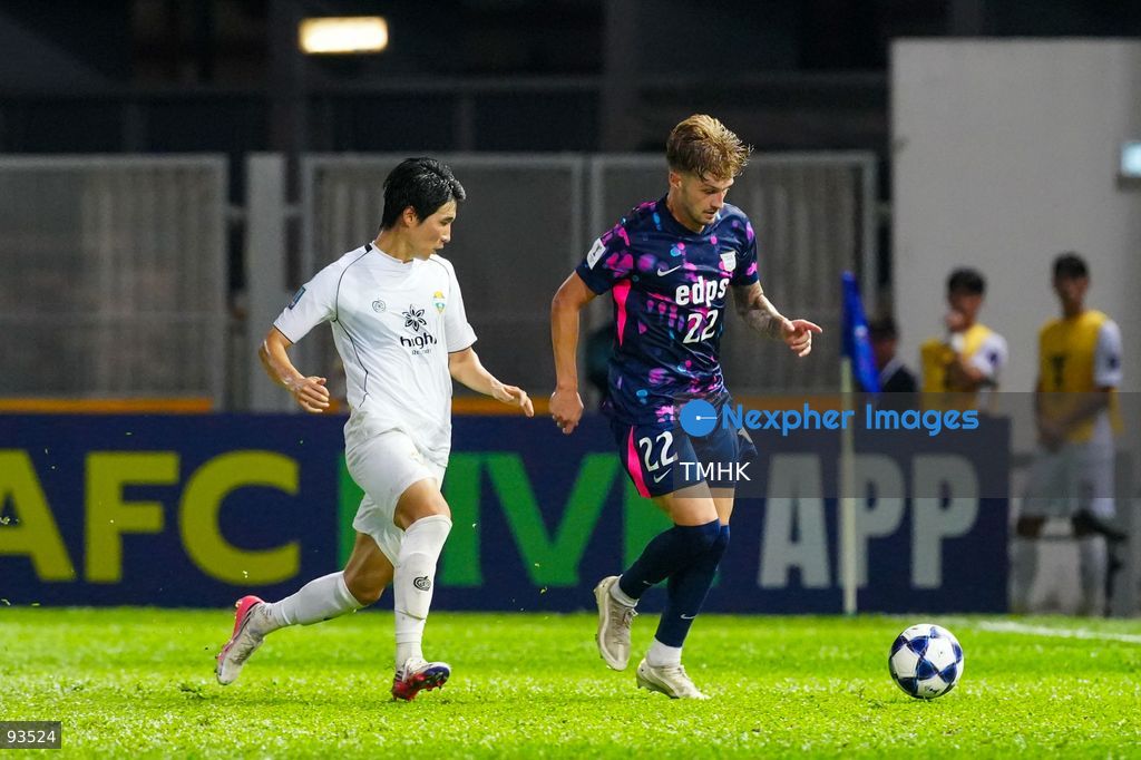 A general view shows second-half match action between Kitchee and Gangwon FC during their AFC Champions League Two group stage fixture at Mong Kok Stadium on September 17, 2026 in Hong Kong. Kitchee played with ten men following a red card shown to Ruslan Mingazov, with the match eventually ending in a goalless draw. (Photo by Zulu Lo/TMHK via Nexpher Images)