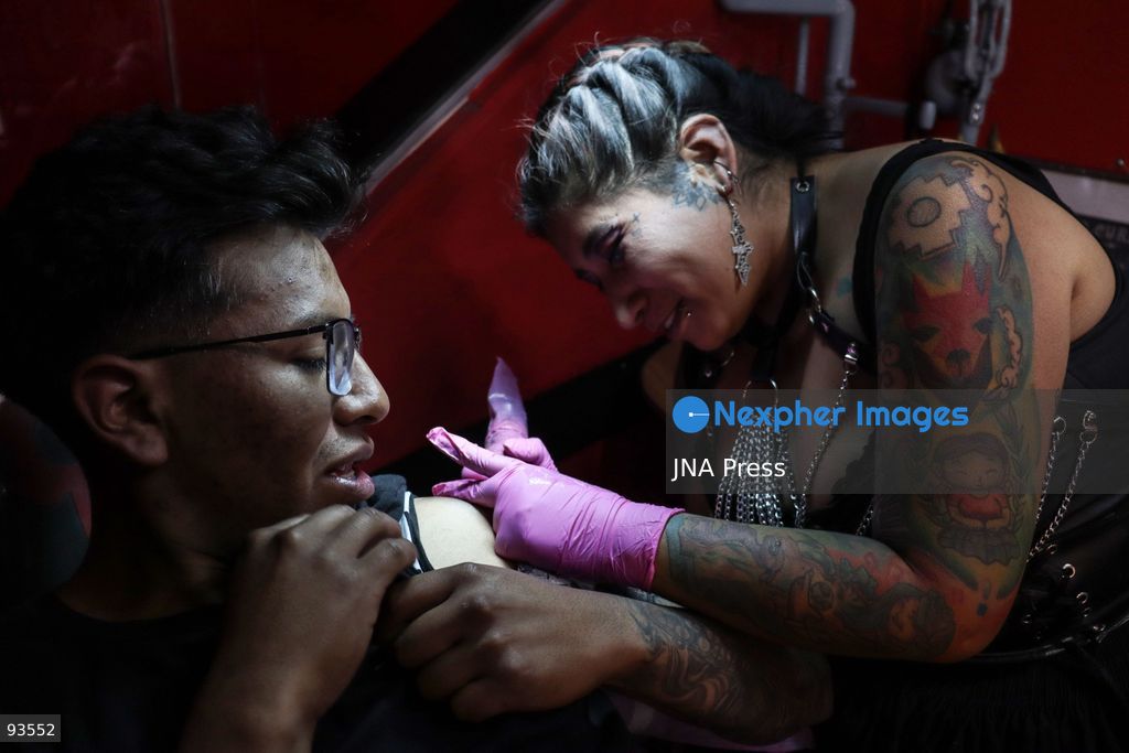 LA PAZ, BOLIVIA, SEPTEMBER 17, 2026: Bolivian tattoo artist Daniela Artemis poses in La Paz wearing a fusion of traditional Andean pollera clothing and Gothic-inspired fashion. Known as the “Cholita Tattoo Artist,” Artemis draws inspiration from the clothing worn by her Aymara ancestors and incorporates Andean identity into her personal style and tattoo designs. Through her work, she seeks to celebrate the culture and heritage of Bolivia’s cholitas while presenting it through contemporary artistic expression. Photo by Brian Ronaldo Delgadillo Garzofino / JNA Press. (Photo by Brian Ronaldo Delgadillo Garzofi/JNA Press via Nexpher Images)