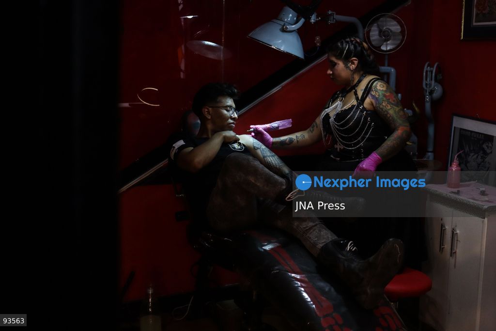 LA PAZ, BOLIVIA, SEPTEMBER 17, 2026: Bolivian tattoo artist Daniela Artemis poses in La Paz wearing a fusion of traditional Andean pollera clothing and Gothic-inspired fashion. Known as the “Cholita Tattoo Artist,” Artemis draws inspiration from the clothing worn by her Aymara ancestors and incorporates Andean identity into her personal style and tattoo designs. Through her work, she seeks to celebrate the culture and heritage of Bolivia’s cholitas while presenting it through contemporary artistic expression. Photo by Brian Ronaldo Delgadillo Garzofino / JNA Press. (Photo by Brian Ronaldo Delgadillo Garzofi/JNA Press via Nexpher Images)