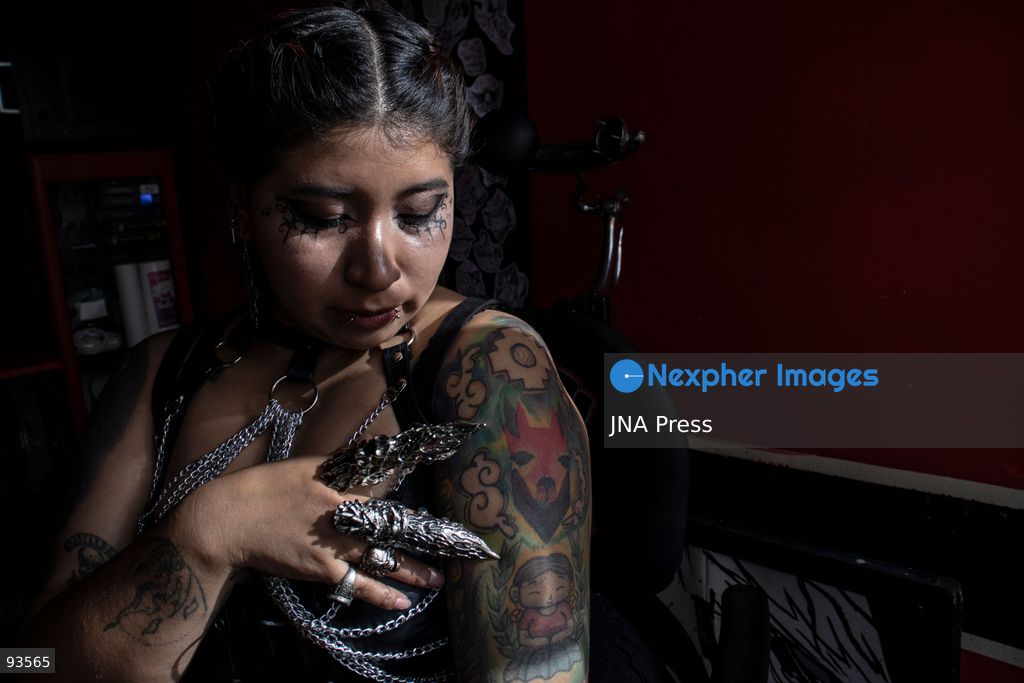 LA PAZ, BOLIVIA, SEPTEMBER 17, 2026: Bolivian tattoo artist Daniela Artemis poses in La Paz wearing a fusion of traditional Andean pollera clothing and Gothic-inspired fashion. Known as the “Cholita Tattoo Artist,” Artemis draws inspiration from the clothing worn by her Aymara ancestors and incorporates Andean identity into her personal style and tattoo designs. Through her work, she seeks to celebrate the culture and heritage of Bolivia’s cholitas while presenting it through contemporary artistic expression. Photo by Brian Ronaldo Delgadillo Garzofino / JNA Press. (Photo by Brian Ronaldo Delgadillo Garzofi/JNA Press via Nexpher Images)