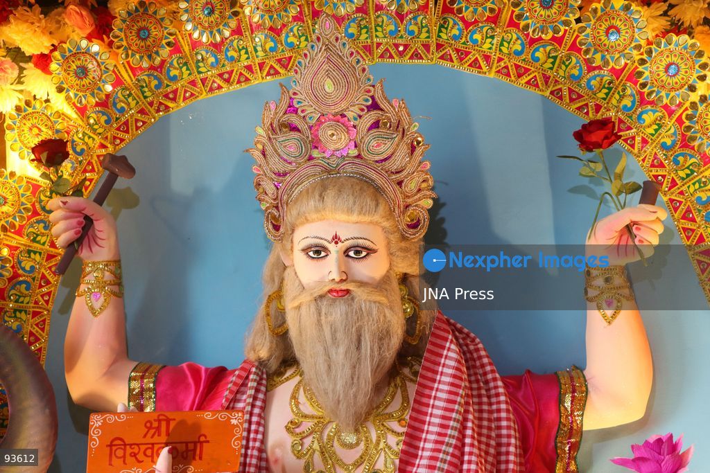 KATHMANDU, NEPAL, SEPTEMBER 17, 2026: Devotees observe Bishwokarma Puja in Kathmandu, worshipping Lord Bishwokarma and offering prayers to tools, machinery and vehicles. The Hindu festival is traditionally observed by artisans, workers, engineers and businesses seeking blessings for safety, prosperity and success. Photo by Shankar / JNA Press. (Photo by Shankar Bhujel/JNA Press via Nexpher Images)