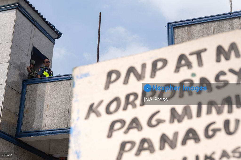 QUEZON CITY, PHILIPPINES, SEPTEMBER 17, 2026: Environmental defenders and Indigenous groups gather outside Camp Crame in Quezon City to protest police actions against communities opposing mining exploration in Kasibu, Nueva Vizcaya. The demonstration follows the August 28 police dispersal of an anti-mining barricade in Barangay Paquet, where 11 protesters were arrested during a dispute over the entry of North Luzon Mineral Resources Corporation for mineral exploration. The 11 were later released on bail, while charges against them remain pending. Photo by Chares Edmon / JNA Press. (Photo by Charles Edmon S. Perez/JNA Press via Nexpher Images)