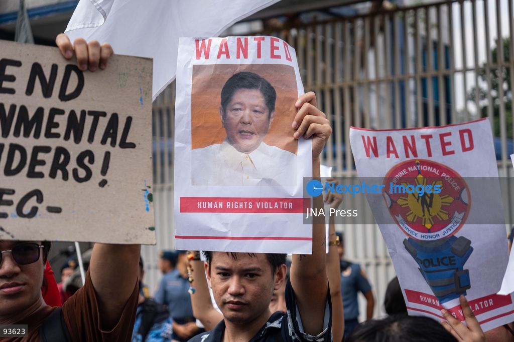 QUEZON CITY, PHILIPPINES, SEPTEMBER 17, 2026: Environmental defenders and Indigenous groups gather outside Camp Crame in Quezon City to protest police actions against communities opposing mining exploration in Kasibu, Nueva Vizcaya. The demonstration follows the August 28 police dispersal of an anti-mining barricade in Barangay Paquet, where 11 protesters were arrested during a dispute over the entry of North Luzon Mineral Resources Corporation for mineral exploration. The 11 were later released on bail, while charges against them remain pending. Photo by Chares Edmon / JNA Press. (Photo by Charles Edmon S. Perez/JNA Press via Nexpher Images)