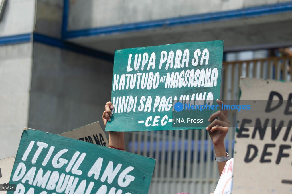 QUEZON CITY, PHILIPPINES, SEPTEMBER 17, 2026: Environmental defenders and Indigenous groups gather outside Camp Crame in Quezon City to protest police actions against communities opposing mining exploration in Kasibu, Nueva Vizcaya. The demonstration follows the August 28 police dispersal of an anti-mining barricade in Barangay Paquet, where 11 protesters were arrested during a dispute over the entry of North Luzon Mineral Resources Corporation for mineral exploration. The 11 were later released on bail, while charges against them remain pending. Photo by Chares Edmon / JNA Press. (Photo by Charles Edmon S. Perez/JNA Press via Nexpher Images)