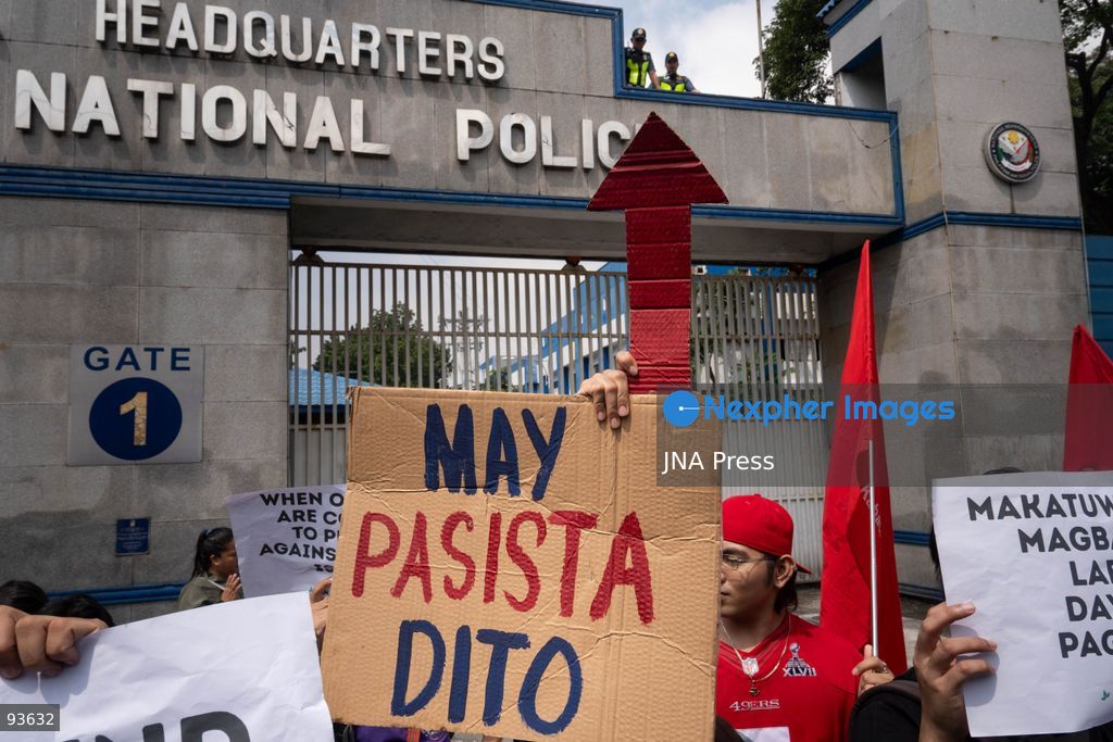 QUEZON CITY, PHILIPPINES, SEPTEMBER 17, 2026: Environmental defenders and Indigenous groups gather outside Camp Crame in Quezon City to protest police actions against communities opposing mining exploration in Kasibu, Nueva Vizcaya. The demonstration follows the August 28 police dispersal of an anti-mining barricade in Barangay Paquet, where 11 protesters were arrested during a dispute over the entry of North Luzon Mineral Resources Corporation for mineral exploration. The 11 were later released on bail, while charges against them remain pending. Photo by Chares Edmon / JNA Press. (Photo by Charles Edmon S. Perez/JNA Press via Nexpher Images)
