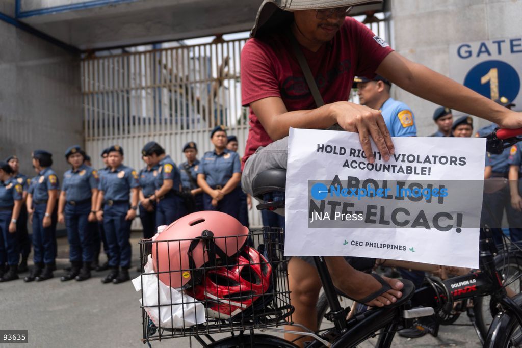 QUEZON CITY, PHILIPPINES, SEPTEMBER 17, 2026: Environmental defenders and Indigenous groups gather outside Camp Crame in Quezon City to protest police actions against communities opposing mining exploration in Kasibu, Nueva Vizcaya. The demonstration follows the August 28 police dispersal of an anti-mining barricade in Barangay Paquet, where 11 protesters were arrested during a dispute over the entry of North Luzon Mineral Resources Corporation for mineral exploration. The 11 were later released on bail, while charges against them remain pending. Photo by Chares Edmon / JNA Press. (Photo by Charles Edmon S. Perez/JNA Press via Nexpher Images)