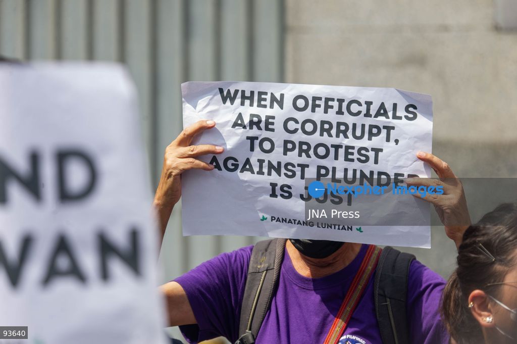 QUEZON CITY, PHILIPPINES, SEPTEMBER 17, 2026: Environmental defenders and Indigenous groups gather outside Camp Crame in Quezon City to protest police actions against communities opposing mining exploration in Kasibu, Nueva Vizcaya. The demonstration follows the August 28 police dispersal of an anti-mining barricade in Barangay Paquet, where 11 protesters were arrested during a dispute over the entry of North Luzon Mineral Resources Corporation for mineral exploration. The 11 were later released on bail, while charges against them remain pending. Photo by Chares Edmon / JNA Press. (Photo by Charles Edmon S. Perez/JNA Press via Nexpher Images)