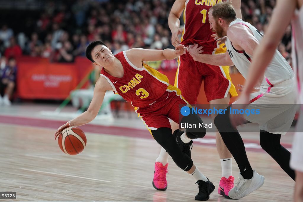 Hu Mingxuan of team china reacts during the Japan vs China Semi Finals Basketball game at the 2026 Asian Games on September 18, 2026 in Nagoya, Japan. (Photo by Ellan Mad/Nexpher Images)