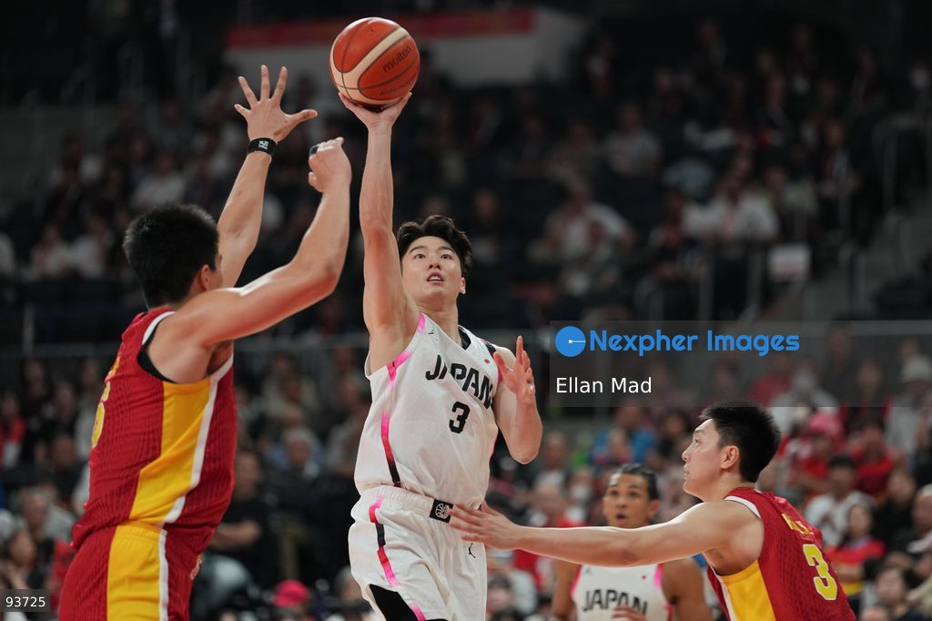 Kotetsu Kurokawa of team Japan attempts a score during the Japan vs China Semi Finals Basketball game at the 2026 Asian Games on September 18, 2026 in Nagoya, Japan. (Photo by Ellan Mad/Nexpher Images)