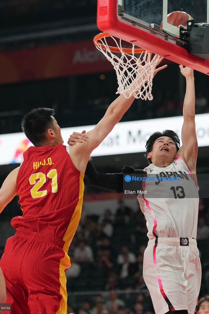 Ren Kanechika of team japan attempts a score during the Japan vs China Semi Finals Basketball game at the 2026 Asian Games on September 18, 2026 in Nagoya, Japan. (Photo by Ellan Mad/Nexpher Images)