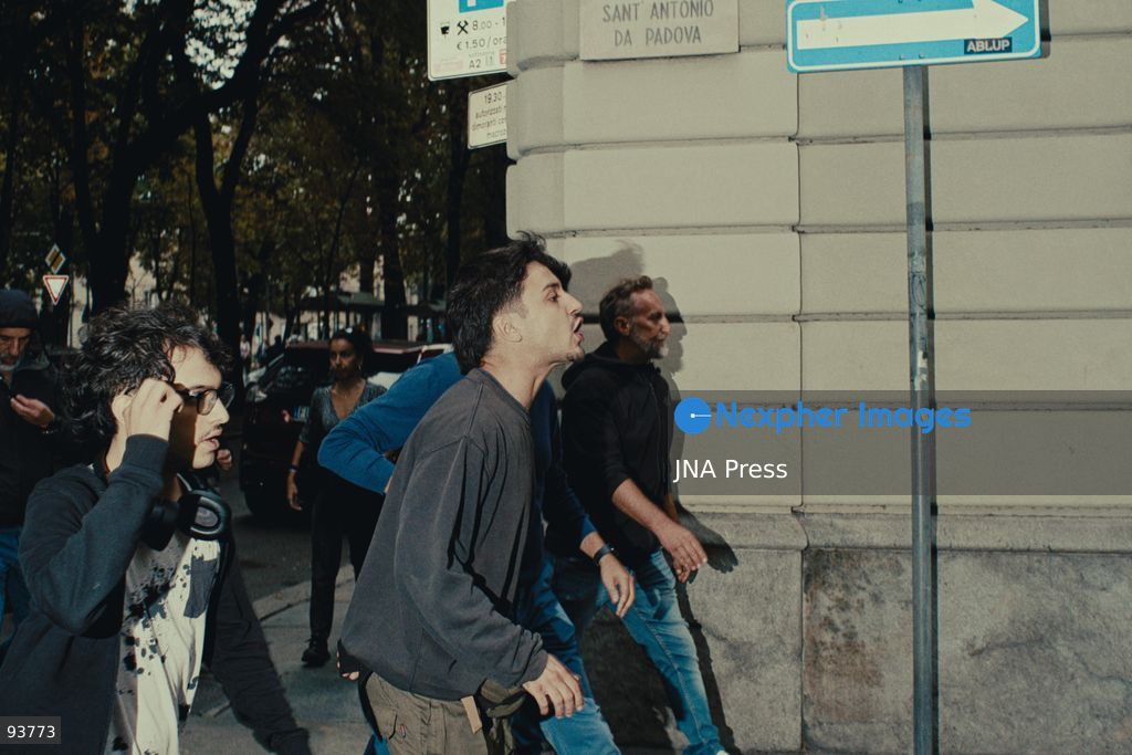 TURIN, ITALY, SEPTEMBER 18, 2026: Demonstrators confront a man during a protest against Futuro Nazionale leader Roberto Vannacci near the NH Hotel in Turin, where Vannacci was attending a conference on urban security organized by the FSP police union. Protesters said the man had insulted participants, while he denied insulting them and said the confrontation began after he asked about a Palestinian flag. Digos officers intervened as demonstrators followed the man away from the protest. Photo by Julian Nelaj / JNA Press. (Photo by Julian Nelaj/JNA Press via Nexpher Images)