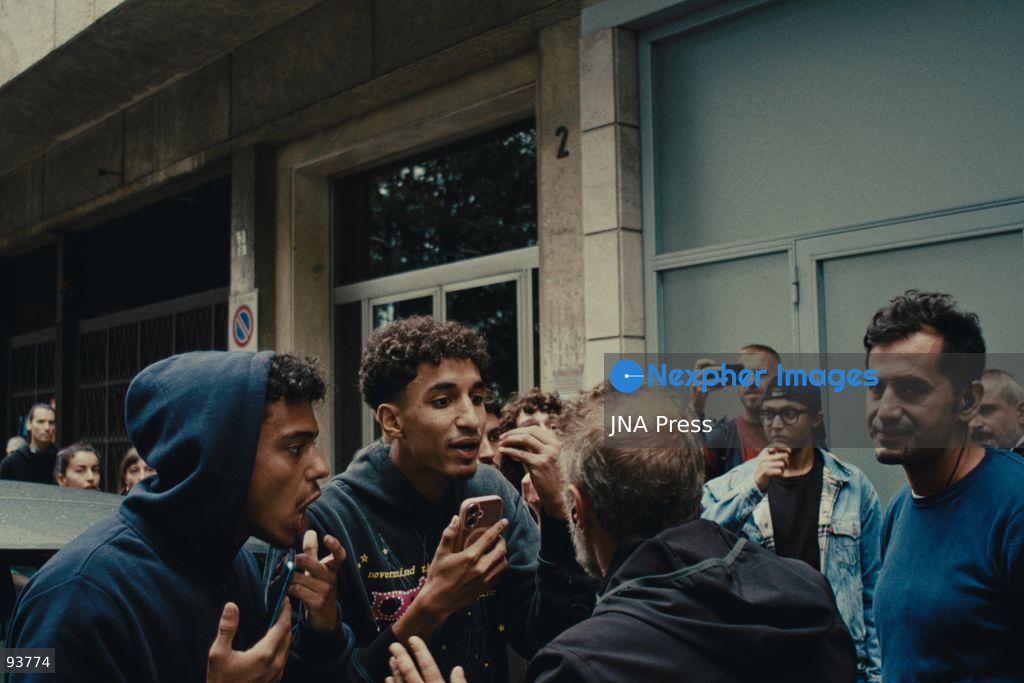 TURIN, ITALY, SEPTEMBER 18, 2026: Demonstrators confront a man during a protest against Futuro Nazionale leader Roberto Vannacci near the NH Hotel in Turin, where Vannacci was attending a conference on urban security organized by the FSP police union. Protesters said the man had insulted participants, while he denied insulting them and said the confrontation began after he asked about a Palestinian flag. Digos officers intervened as demonstrators followed the man away from the protest. Photo by Julian Nelaj / JNA Press. (Photo by Julian Nelaj/JNA Press via Nexpher Images)