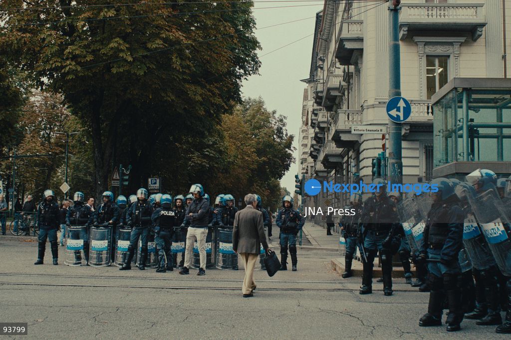 TURIN, ITALY, SEPTEMBER 18, 2026: Demonstrators march through central Turin during a protest against the presence of Roberto Vannacci, leader of Futuro Nazionale, who was attending a conference on urban security at the NH Torino Centro hotel. The demonstration began as a picket near the venue before protesters marched through surrounding streets amid a heavy police presence. The conference, organized by the FSP police union, had initially been presented as professional training for police officers before Italy’s Department of Public Security clarified that it was a union initiative and would not qualify as professional training. Photo by Julian Nelaj / JNA Press. (Photo by Julian Nelaj/JNA Press via Nexpher Images)