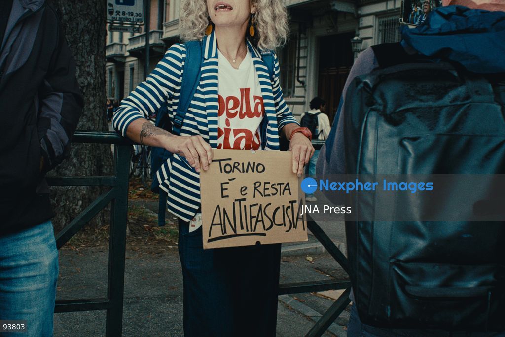 TURIN, ITALY, SEPTEMBER 18, 2026: Demonstrators march through central Turin during a protest against the presence of Roberto Vannacci, leader of Futuro Nazionale, who was attending a conference on urban security at the NH Torino Centro hotel. The demonstration began as a picket near the venue before protesters marched through surrounding streets amid a heavy police presence. The conference, organized by the FSP police union, had initially been presented as professional training for police officers before Italy’s Department of Public Security clarified that it was a union initiative and would not qualify as professional training. Photo by Julian Nelaj / JNA Press. (Photo by Julian Nelaj/JNA Press via Nexpher Images)