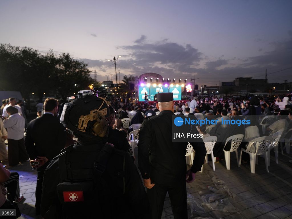 BAGHDAD, IRAQ, SEPTEMBER 18, 2026: Visitors attend the third edition of the Book Festival at Muzaffar Square in Sadr City, eastern Baghdad. Organizers distributed 12,000 books free of charge during the event, which aims to encourage reading and make books more accessible to the local community. Photo by Muntazer Sahip/ JNA Press. (Photo by Muntazer Uday Sahib/JNA Press via Nexpher Images)