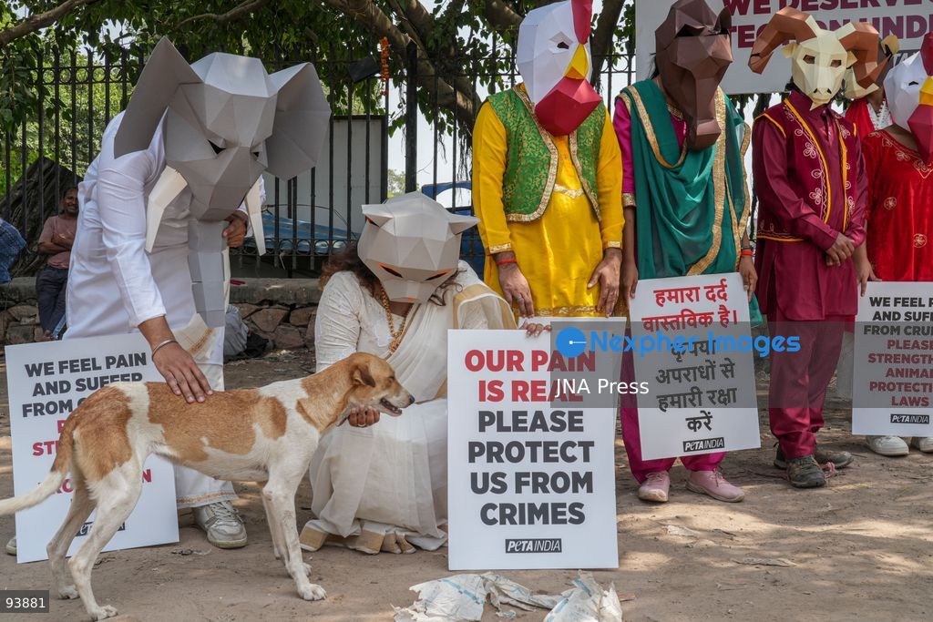 NEW DELHI, INDIA, SEPTEMBER 18, 2026: PETA India supporters wearing animal masks and traditional regional attire take part in a demonstration at Ramlila Maidan in New Delhi, calling for stronger animal protection laws and stricter penalties for animal cruelty under the Prevention of Cruelty to Animals Act, 1960. Photo by Yanni rawat / JNA Press. (Photo by yanni rawat/JNA Press via Nexpher Images)
