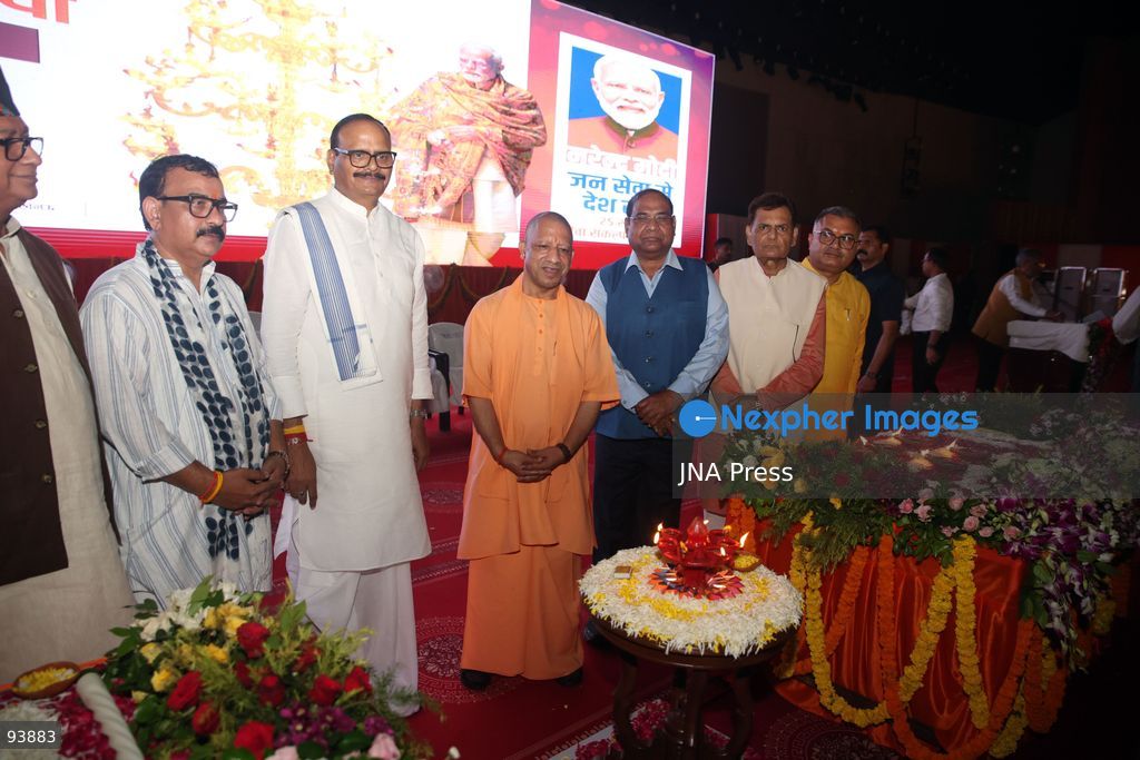 LUCKNOW, INDIA, SEPTEMBER 17, 2026: Thousands of earthen lamps illuminate Rashtra Prerna Sthal in Lucknow during an event marking Indian Prime Minister Narendra Modi’s 76th birthday. Organizers said approximately 350,000 lamps were lit during the celebration. Photo by Jitendra Prakash / JNA Press. (Photo by Jitendra Prakash/JNA Press via Nexpher Images)