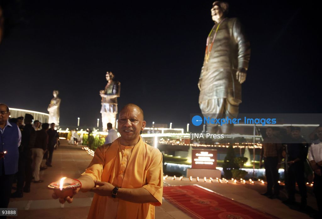 LUCKNOW, INDIA, SEPTEMBER 17, 2026: Thousands of earthen lamps illuminate Rashtra Prerna Sthal in Lucknow during an event marking Indian Prime Minister Narendra Modi’s 76th birthday. Organizers said approximately 350,000 lamps were lit during the celebration. Photo by Jitendra Prakash / JNA Press. (Photo by Jitendra Prakash/JNA Press via Nexpher Images)